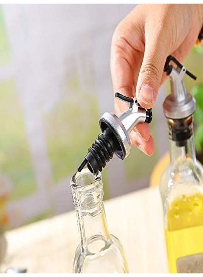 LIVVY Glass Oil Dispenser Bottle with Pourer, Transparent Square Vinegar and Olive Oil Bottle for Kitchen, Leak Proof Sauce and Cooking Oil Container (2 Pack) - Image 5